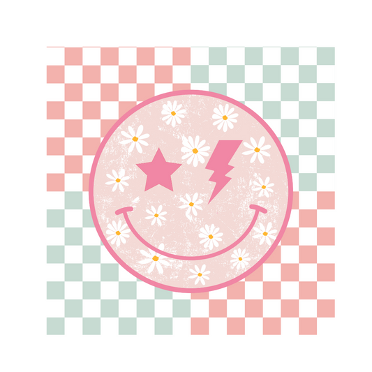 CHECKERED FLORAL SMILEY